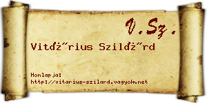 Vitárius Szilárd névjegykártya